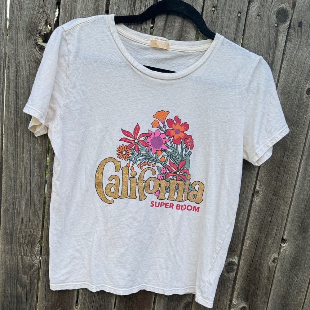 MOTHER Floral Graphic White Tee